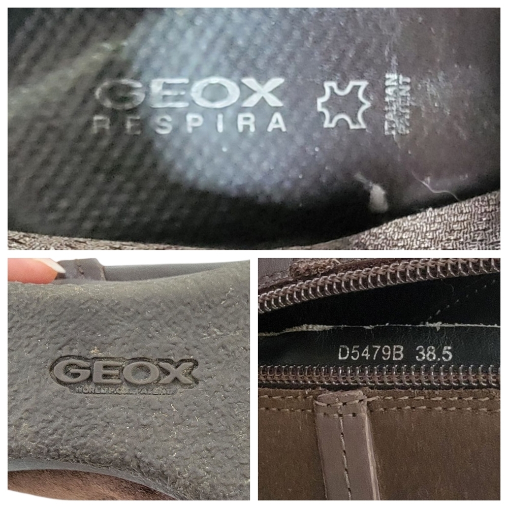 Geox Respira Amelia Brown Ankle Boots Suede Leather Wedge Booties Women’s 38.5 - Picture 13 of 16